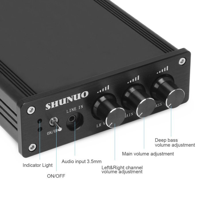 DROK TDA7498E Bluetooth 4.0 Lossless Digital Amplifier, High Power 160W2 Home Audio Amplifier 2-Channel DC12-24V... N8