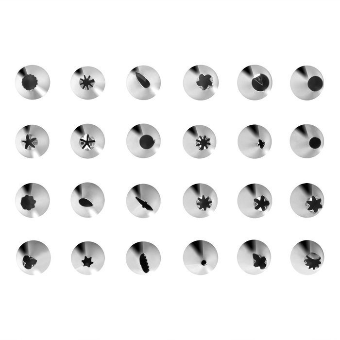 27-Piece Cake Decorating Tips Kits Supplies Professional Stainless Steel Icing Tip Set Tools with Free Silicone... N3