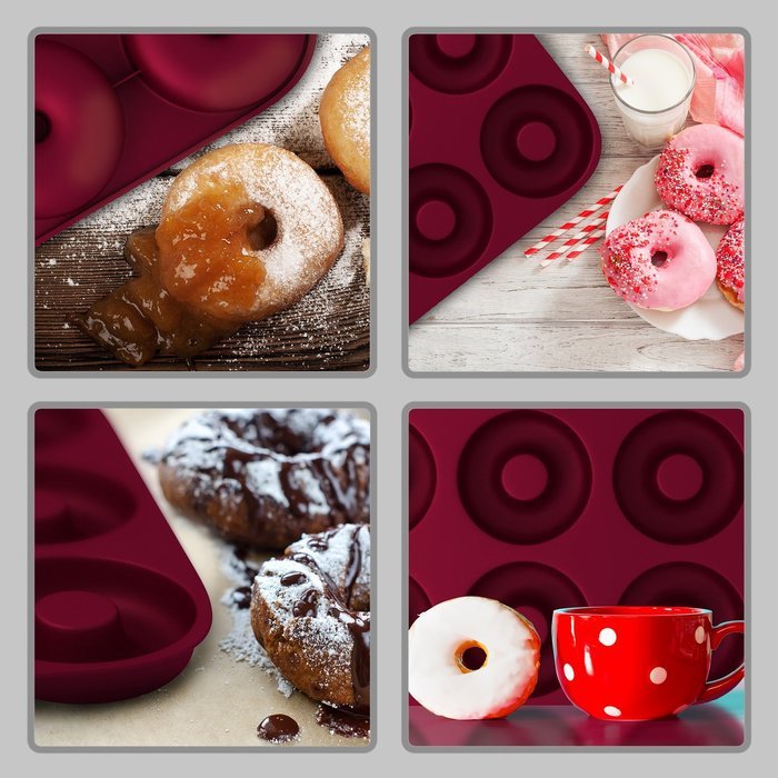 Large Ultra-Premium Donut Pan, Eco-Friendly; BPA Free, Super THICK 9 Cavity Silicone Donut, Bagel Pan, Non-stick... N3
