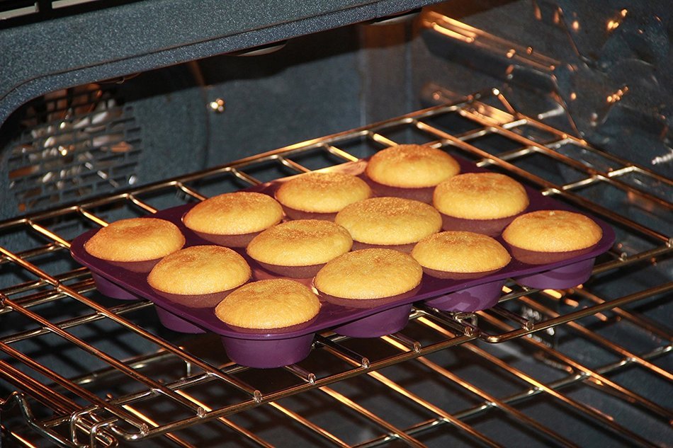 Premium 24 Cup Mini Muffin Pan (Deep Plum) Non Stick Bakeware with ...