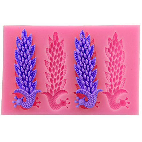 Let'S Diy Silicone Lace 4 Holes Peacock Shaped Molds Fondant Cake Decor Tools Mini Bakeware N3