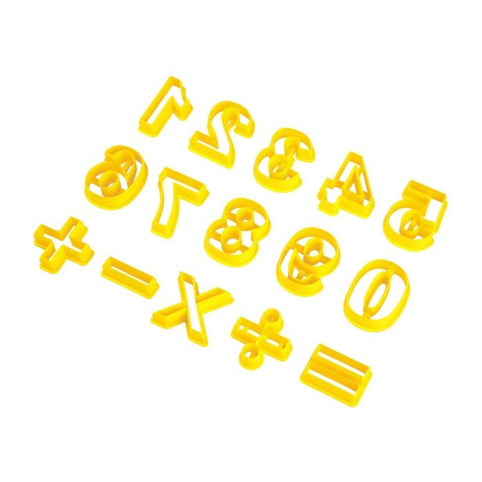 Ckeyin 15pcs Plastic Number Symbol Fondant Cake Mold Cookie Mold Cake Decoration Tools N4