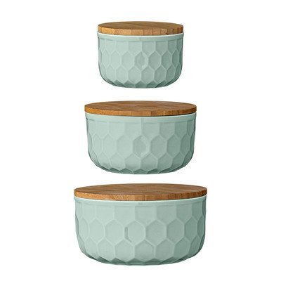 Bergamot 3 Piece Ceramic Mixing Bowl Set Color: Mint