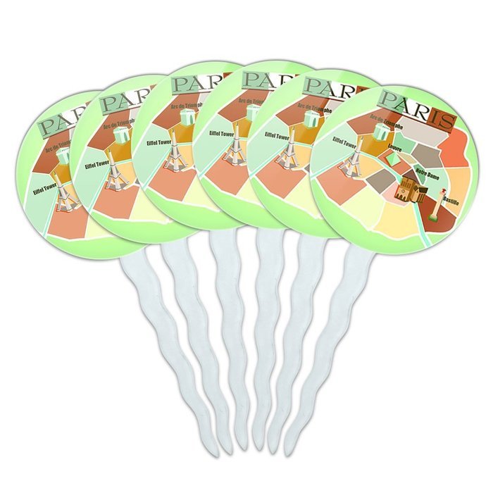 Set of 6 Cupcake Picks Toppers Decoration Places and Things - Machu Picchu Peru Travel N17