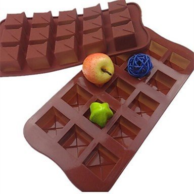 Sher 15 Hole Square Shape Cake Ice Jelly Chocolate Molds,Silicone 21&iexcl;&Aacute;10.5&iexcl;&Aacute;2.5 CM(8.3&iexcl;&Aacute;4.1&iexcl;&Aacute;1.0INCH)