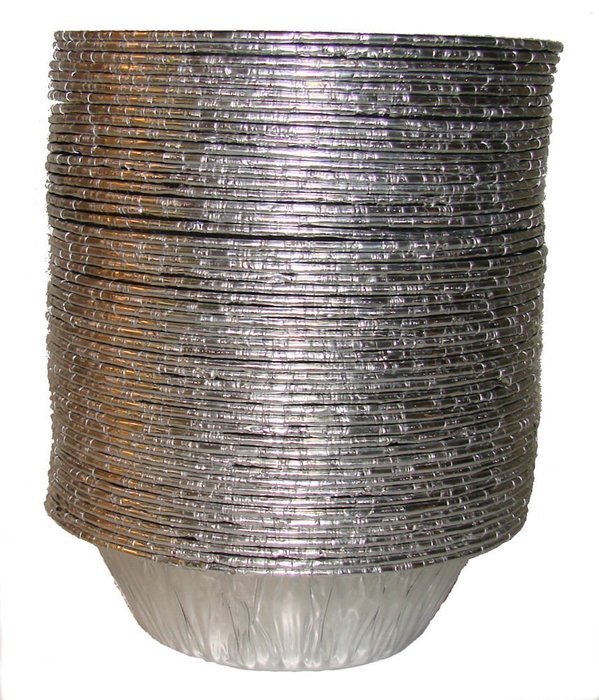 Aluminum Foil Pie Tins, 25 Extra Deep Pans, 5 Inches Diameter, from Baker's Mark, Includes One Oven Sleeve Arm... N26