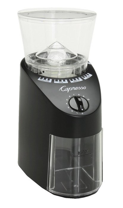 Capresso Jura Infinity 560.01 Conical Burr Coffee Grinder Black + Capresso Grand Aroma Whole Bean Coffee (8.8oz... N2