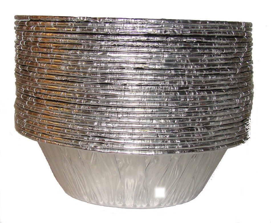 Aluminum Foil Pie Tins, 25 Extra Deep Pans, 5 Inches Diameter, from Baker's Mark, Includes One Oven Sleeve Arm... N30