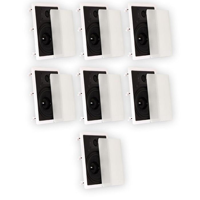 Theater Solutions TSS8W In Wall 8" Speakers Surround Sound Home Theater Deluxe 7 Speaker Set TSS8W-7S