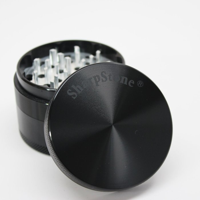 Sharp Stone Official Authentic Large 4 Piece Grinder Hard Top 2.5 Inches Black + Free Performance Technology Wrist... N3