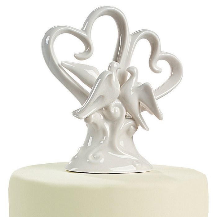 Fun Express Ceramic Love Birds Wedding Cake Topper