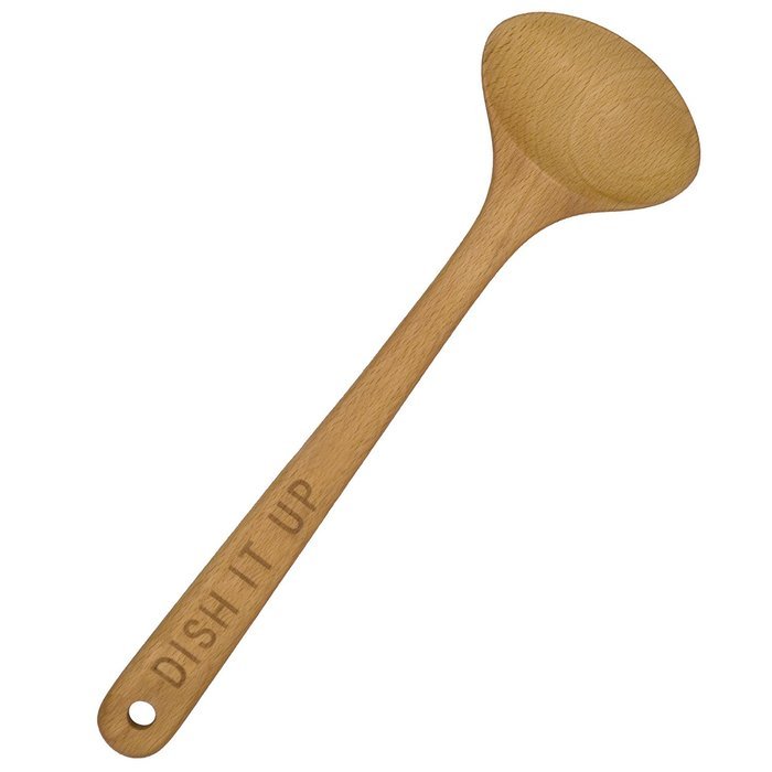 Talisman Designs 12-Inch Solid Beechwood Salad Spoon, Phrases Design N5