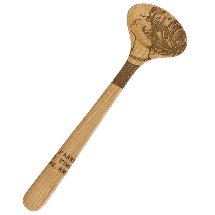 Talisman Designs 12-Inch Solid Beechwood Salad Spoon, Phrases Design N6