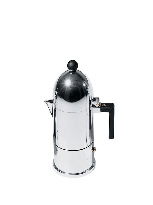 La Cupola Espresso Maker by Aldo Rossi Size: 3 cup, Handle Color: Black, Finish: Aluminum