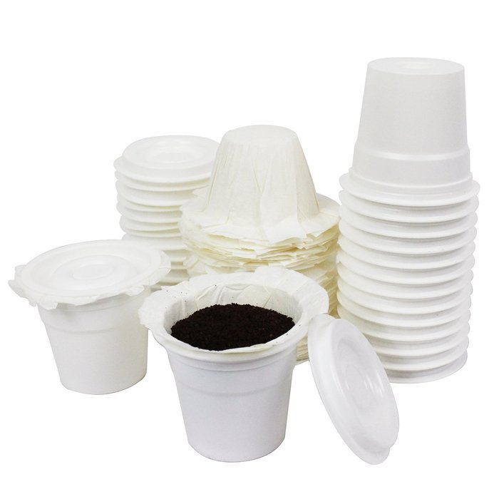 Disposable Cups for Use in Keurig Brewers - Simple Cups - 50 Cups, Lids, and Filters - Use Your Own Coffee in...