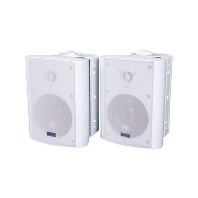 Indoor/Outdoor 75-Watt Speakers w 70-Volt Switching (White)