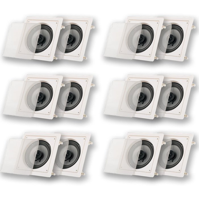 Acoustic Audio CS-I62S-6PR 250 Watt 6.5" 2-Way Home Theater In-Wall/Ceiling Speakers (6-Pair)