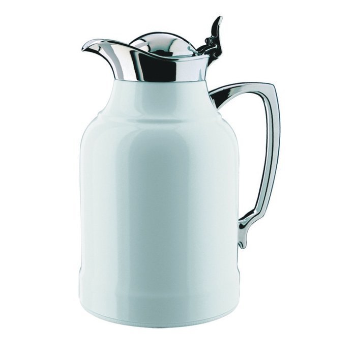 Alfi Opal White Lacquered Brass with Chrome Thermal Carafe, 50-Ounce