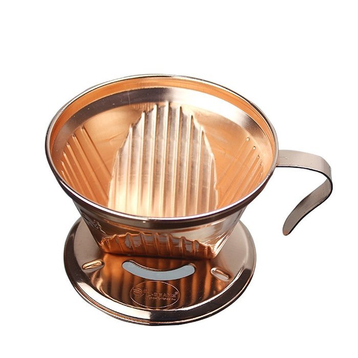 Kteam Stainless Steel Coffee Filter Cone Coffee Dripper Filter Pour Over Cone Color Gold N