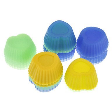 Y&XL&H Sweet Heart Shaped Colorful Silicone Mini Cupcake Mould (20pcs)