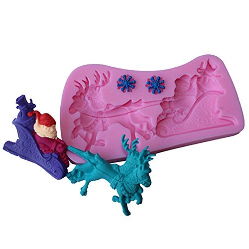 Estore Creative Santa Claus Elk Sled Cooking candy Mold DIY Gift N2