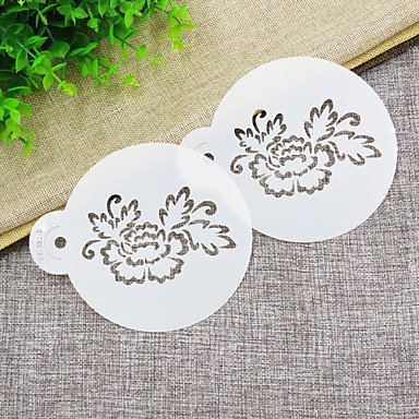 Y&XL&H Brush Embroidery Flower Cookie Stencil, Cake Side Stencil, Cookie stencil, round stencil for decorating... N5