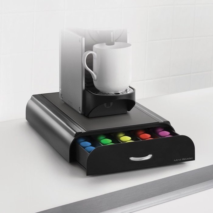 Mind Reader "Anchor"Coffee Pod Storage Drawer for 50 Nespresso Capsules BlackGY#583-4 6-DFG292765