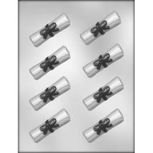90-13505 2 3/4" Diploma with Ribbon Chocolate Mold Package of 3