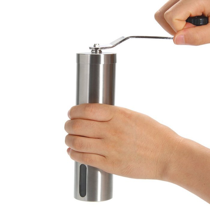 ShellMiMi Manual Coffee & Sea Salt Grinder with Ceramic Burr Stainless Steel Hand Coffee Mill N3