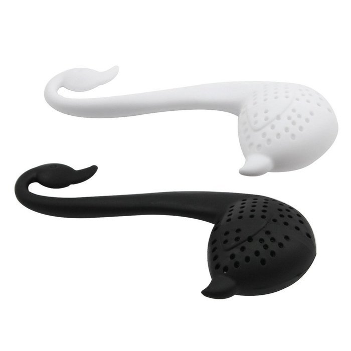 2pcs Black Swan Shape Herb Leaf Spice Strainer Tea Infuser Tea Bag Filters N3