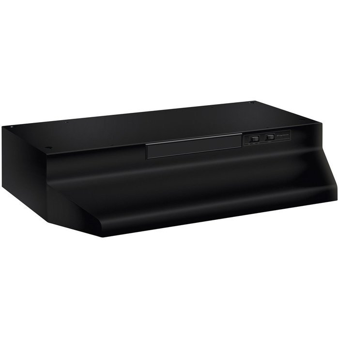 30" Overhead Range Hood in Bisque, Black or White Color: Black