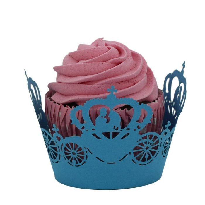 DZT1968 50pc Christmas Lace Laser Cut Cupcake Wrapper Liner Baking Cup Muffin (White) N4