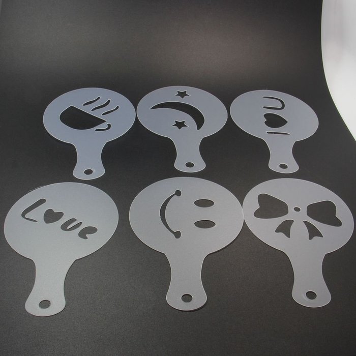 Coffee Stencils Latte Art Cappuccino Plastic Plate Template 22 Designs ...