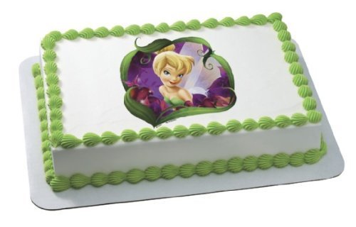 Tinkerbell Peeking Personalized Edible Image Cake Topper