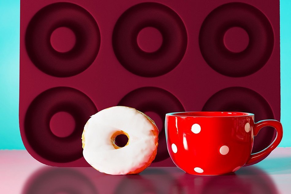 Large Ultra-Premium Donut Pan, Eco-Friendly; BPA Free, Super THICK 9 Cavity Silicone Donut, Bagel Pan, Non-stick... N6