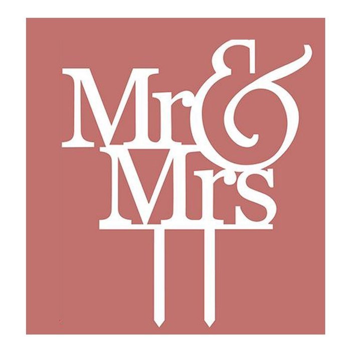 LingStar Mr & Mrs Wedding Cake Topper Unique Cake Decoration White N3