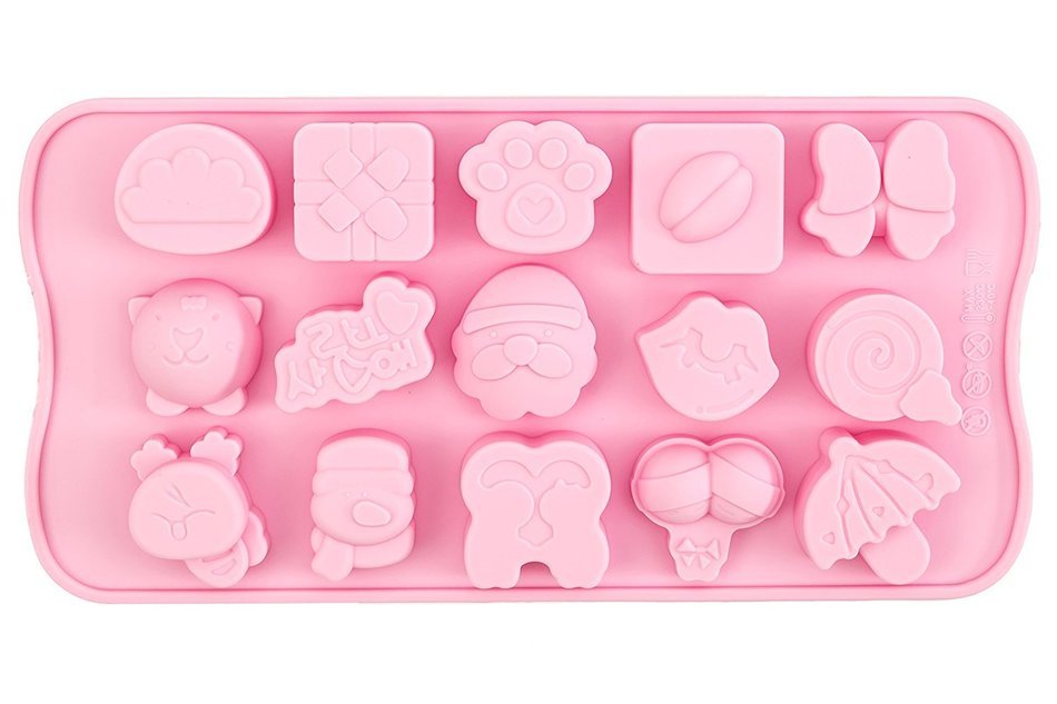 Christmas Candy Molds by Sylvia's Healthy, BPA-Free Non-Stick, 3-Pack of 2 Christmas and 1 Cute Shape Trays, Make... N9