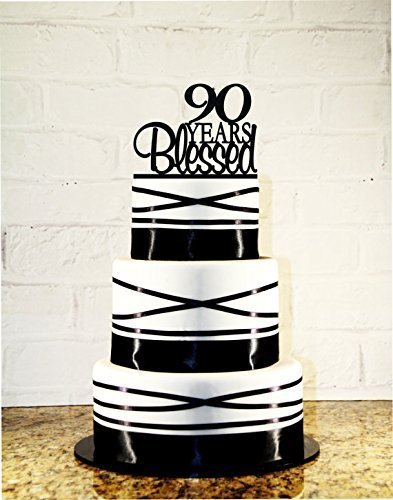 90th Birthday Cake Topper - 90 Years Blessed Custom N2