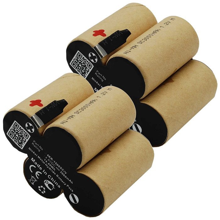 2x Exell EBVB-191 NiMH 4.8V 3000mAh Vacuum Battery Fits KARCHER Broom K55, K 55 Household Cordless Electric Broom...