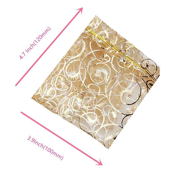 Yansanido 13x18cm /5x7 Inches 100pcs Beautiful Transparent 10 Color Organza Drawstring Pouches candy Jewelry Party... N15