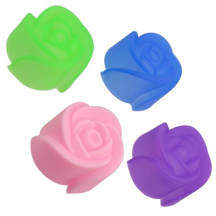 10PCS Rose Flower Mini Cupcake Silicone Baking Molds Ice Chocolate Jello #JHJYS N5