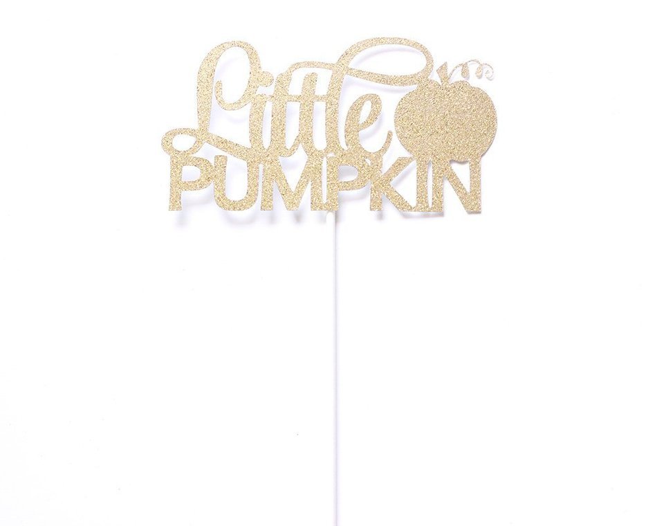 Little Pumpkin Cake Topper - Any Color Glitter