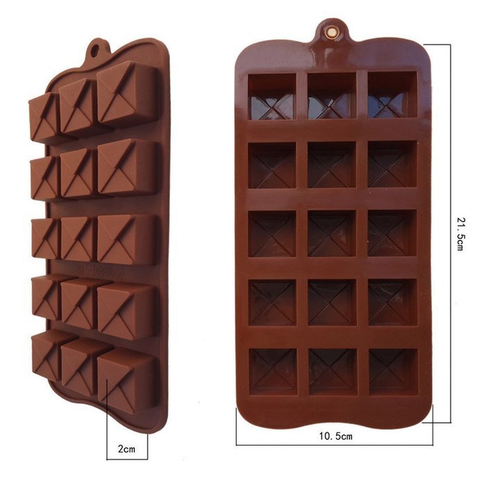 Miraclekoo Small Cube Silicone Chocolate Mold - Caramel Mold Ice Cube Mold 15 Cavities