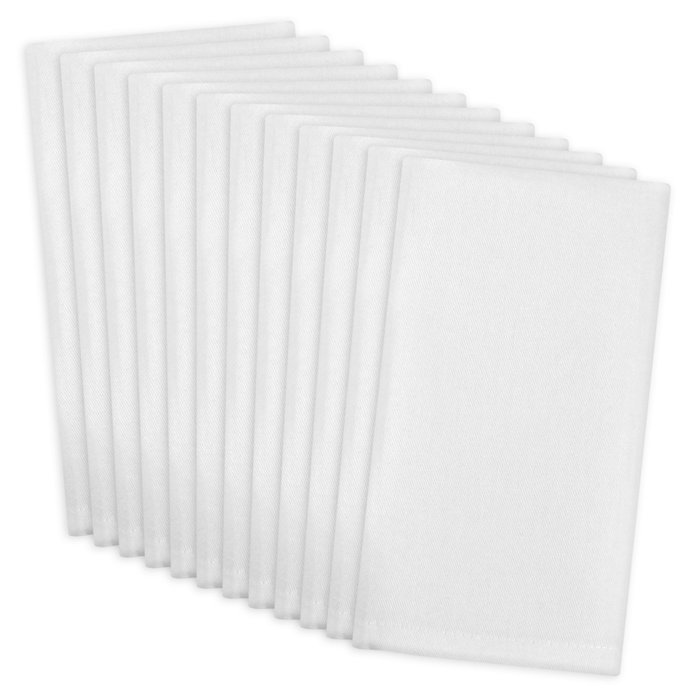 DII 100% Cotton, Machine Washable Everyday Basic Buffet Napkin, 16 x 16", Cream, Set of 12 N11