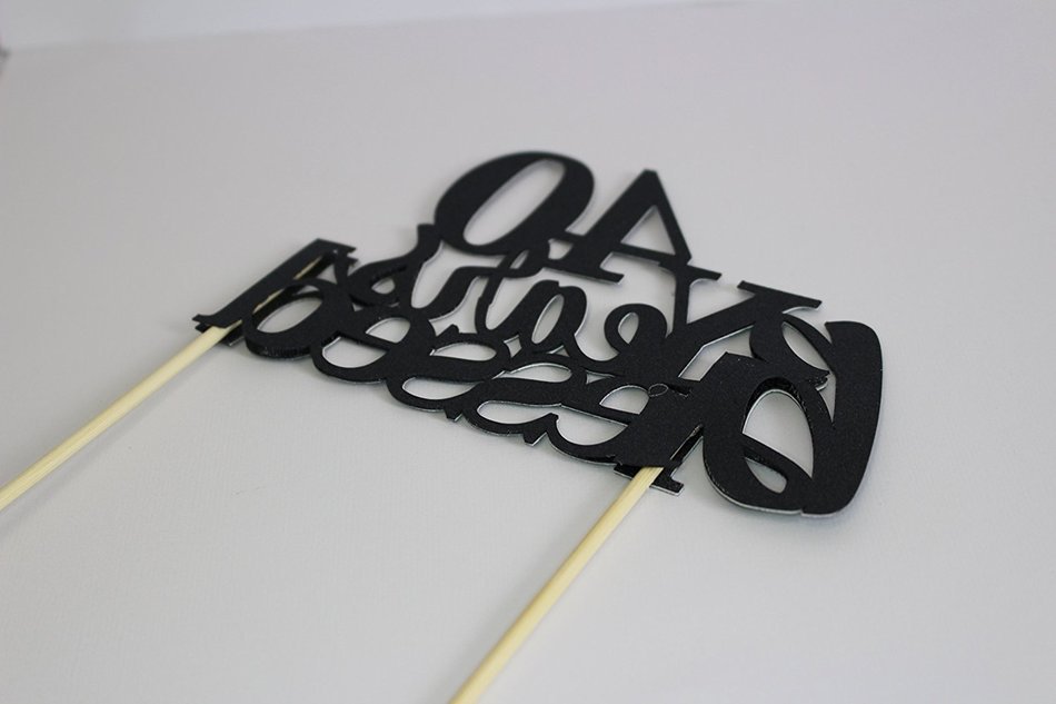 All About Details Black 40-Years-Blessed Cake Topper N3