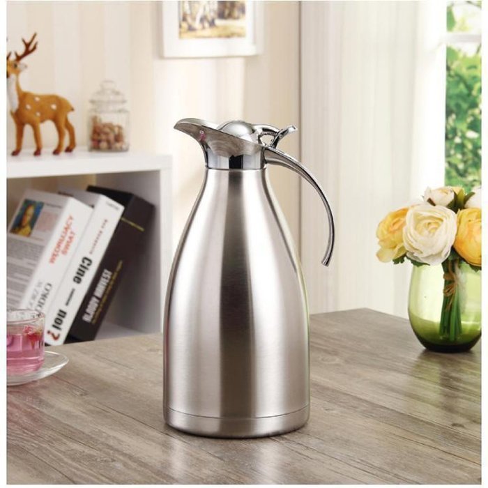 MEGOOD 1.5L Stainless Steel Coffee Carafe Home Vacuum Insulation Pot(Red) N12