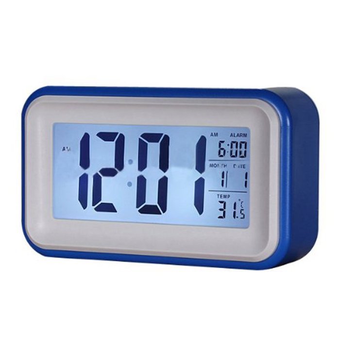 Generic Large Screen LED Touch Sensor Digital Light Control Alarm Clock (Blue)