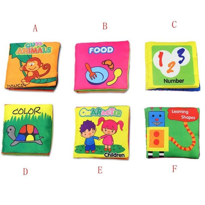 Picture Cognize Book，BeautyVan Intelligence Development New Soft Cloth Baby Learn Picture Cognize Book (D) N11
