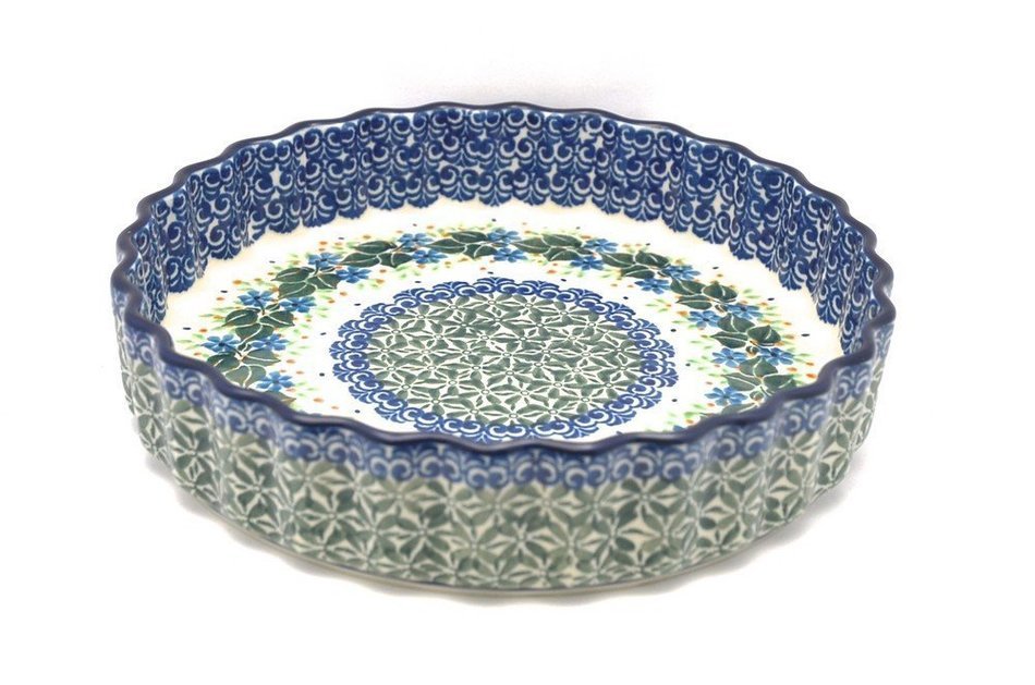 Polish Pottery Baker - Fluted Quiche - Small (7") - Ivy Trail