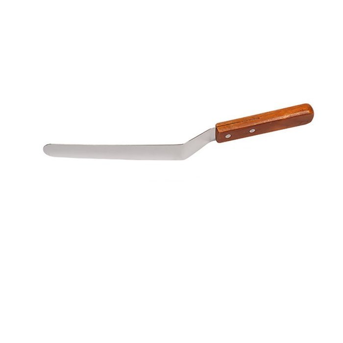 Angelduck Stainless Steel Blade Wood Handle Angled Icing Spatula, 8" N3